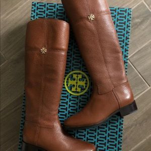 NEW TORY BURCH JOLIE RIDING BOOT RUSTIC BROWN